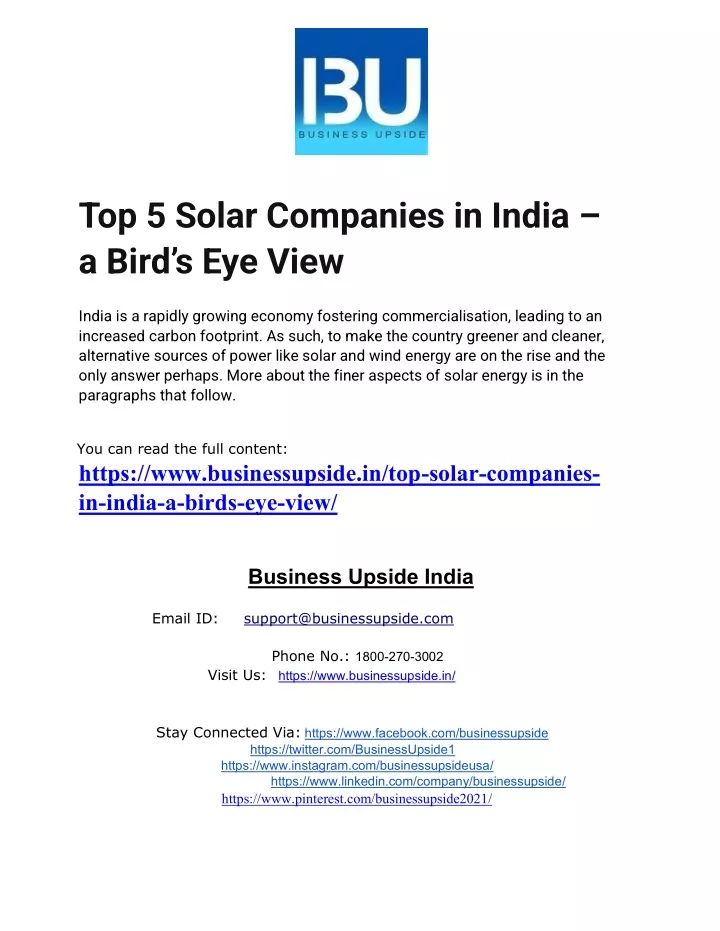 top 5 solar companies in india a bird s eye view