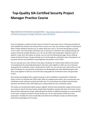 top quality sia certified security project