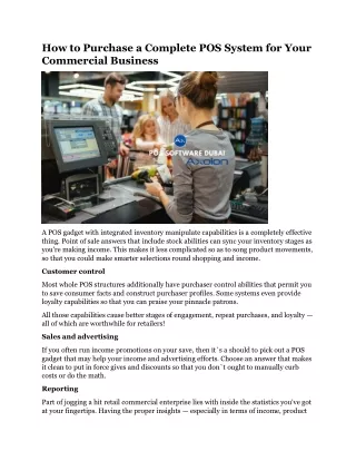 how to purchase a complete pos system for your