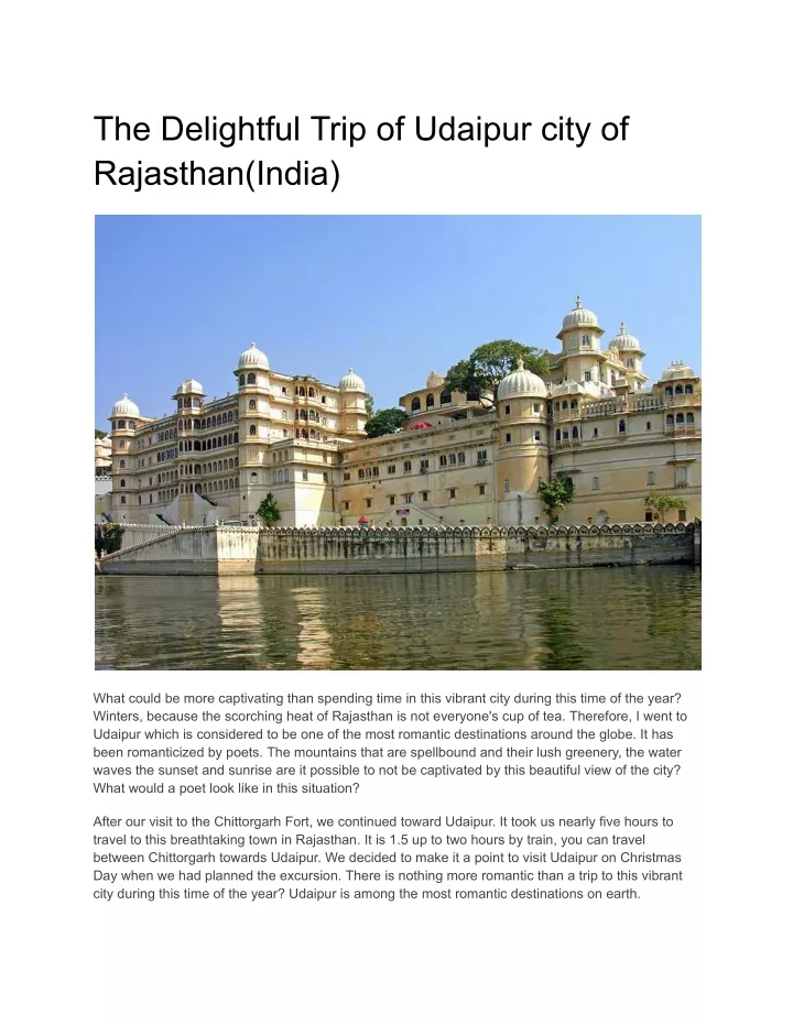 the delightful trip of udaipur city of rajasthan