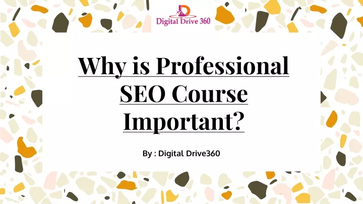 why is professional seo course important