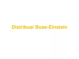 distribusi bose einstein