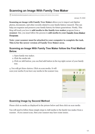 scanning an image with family tree maker