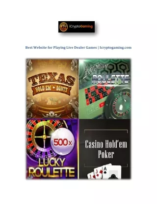 Best Website for Playing Live Dealer Games