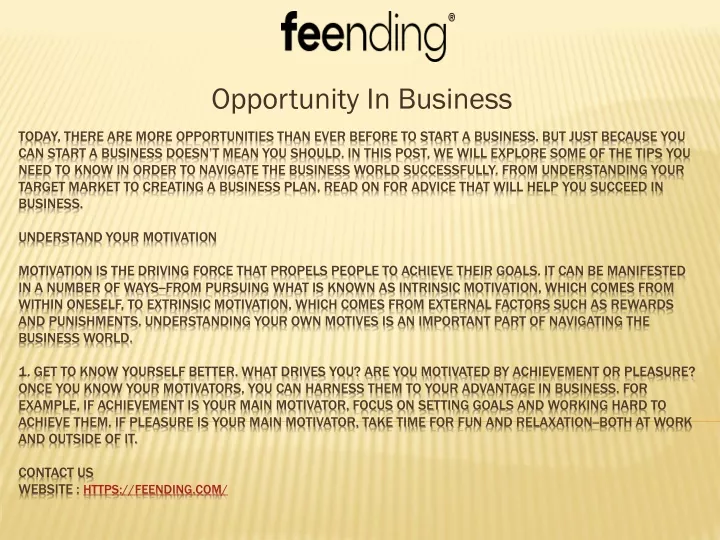 opportunity in business