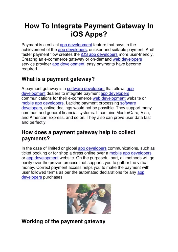 how to integrate payment gateway in ios apps