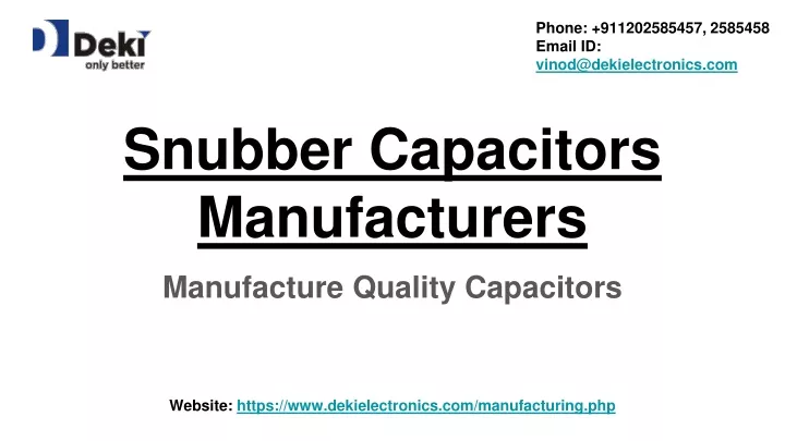 snubber capacitors manufacturers