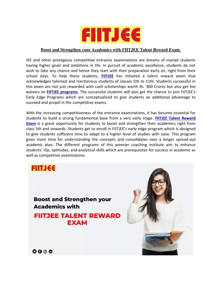 boost and strengthen your academics with fiitjee