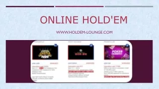 Online Hold'em -Korea's TOP 10 Online Hold'em