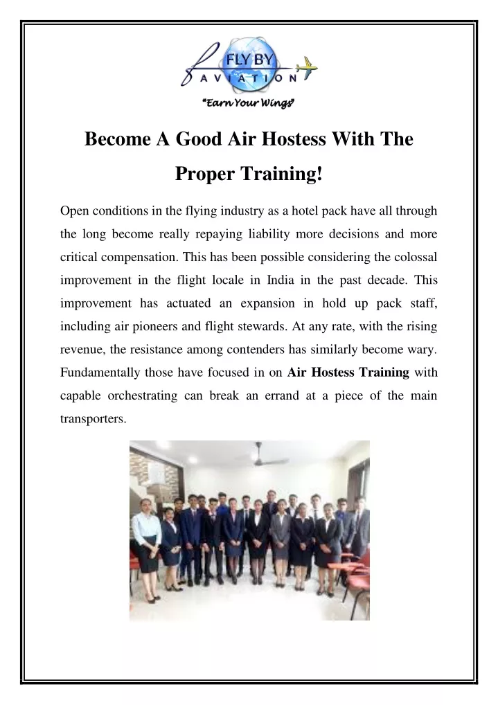 become a good air hostess with the