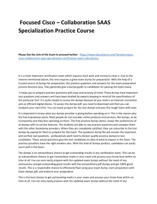 focused cisco collaboration saas specialization