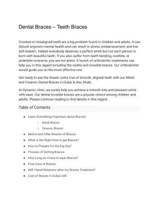 Dental Braces – Teeth Braces