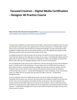 focused crestron digital media certification