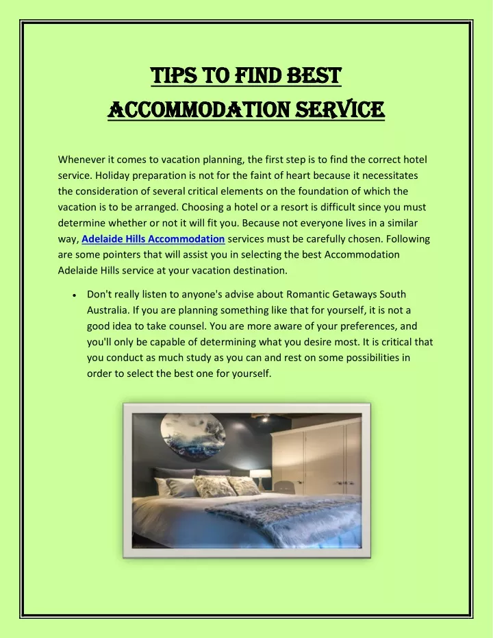 tips to find best tips to find best accommodation