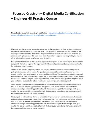 focused crestron digital media certification