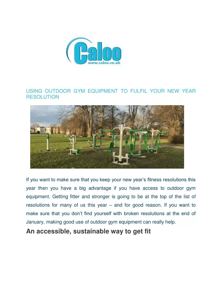 using outdoor gym equipment to fulfil your