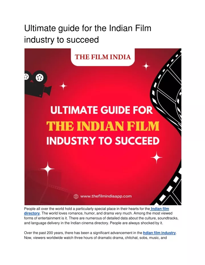 ultimate guide for the indian film industry to succeed