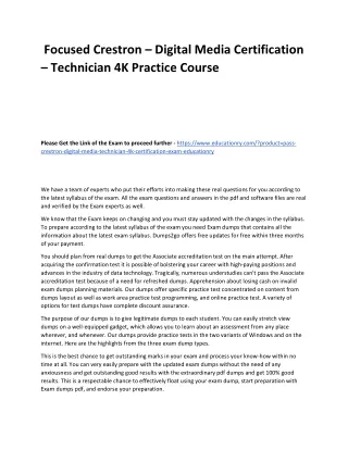 focused crestron digital media certification