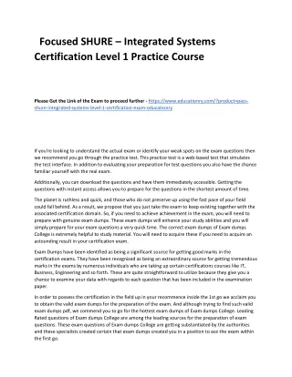 focused shure integrated systems certification
