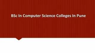 BSc In Computer Science Colleges In Pune