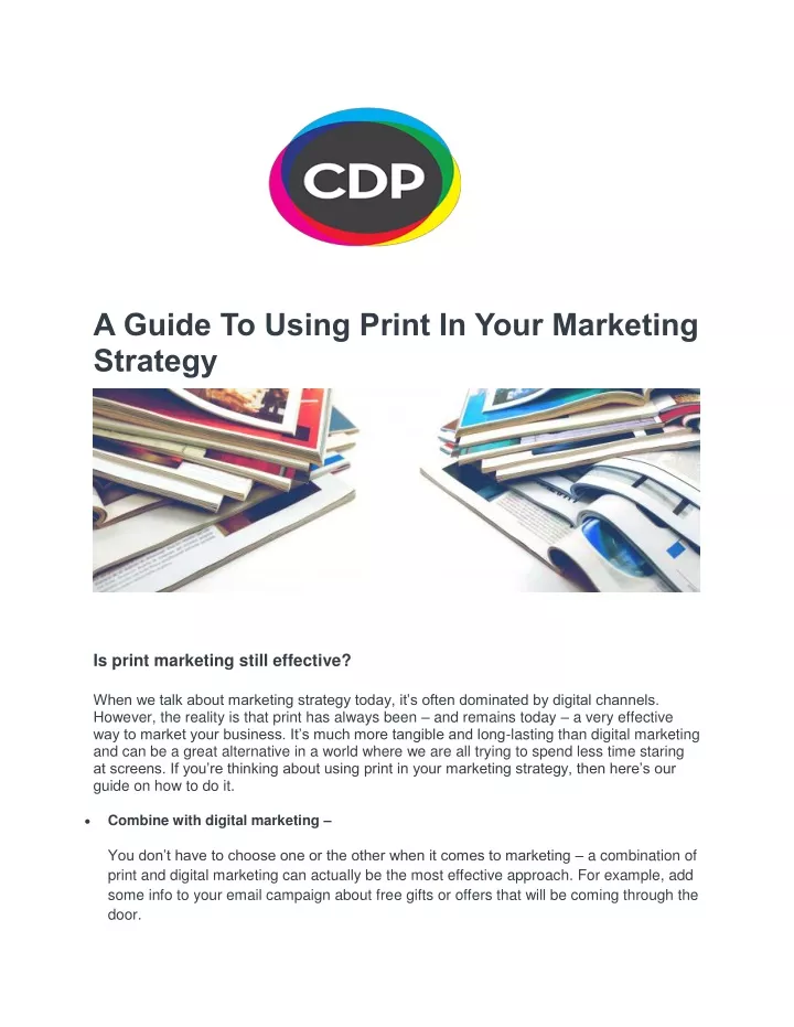 a guide to using print in your marketing strategy