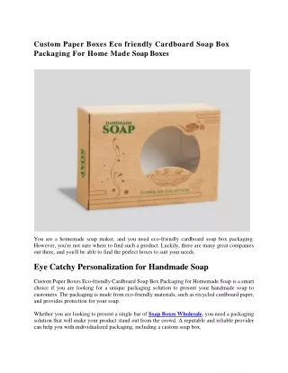 Custom Paper Boxes Eco friendly Cardboard Soap Box Packaging For Home Made Soap Boxes