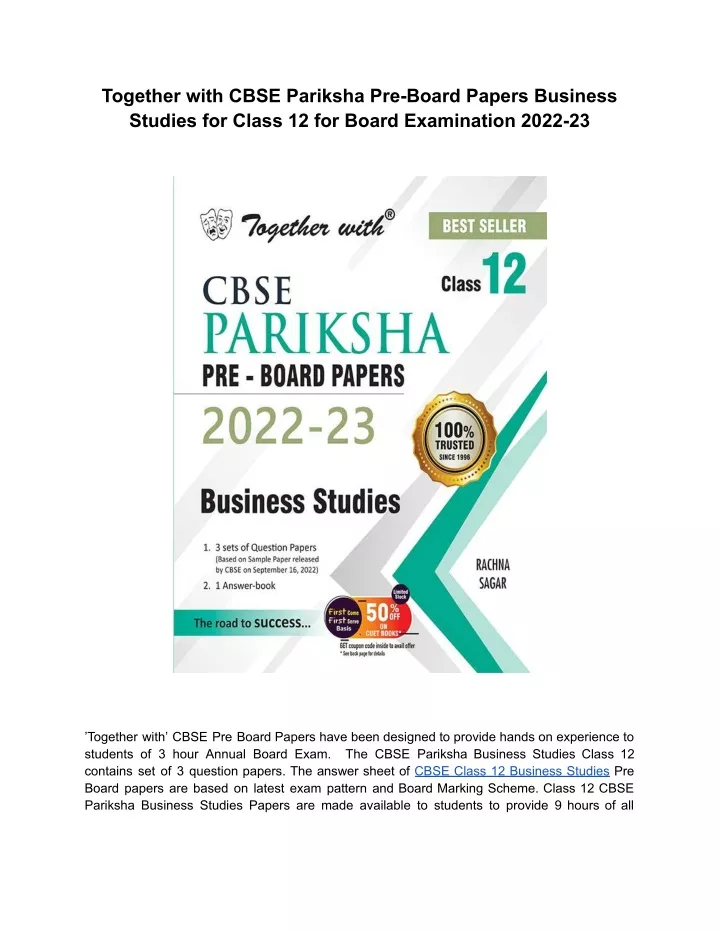 together with cbse pariksha pre board papers