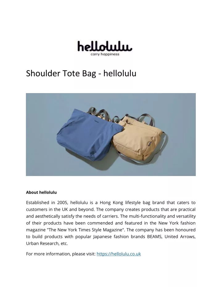 shoulder tote bag hellolulu