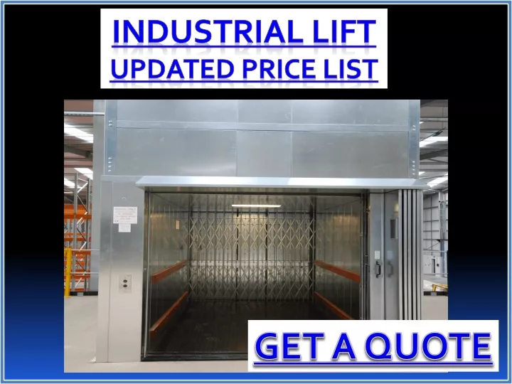 industrial lift updated price list