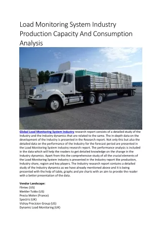 load monitoring system industry production