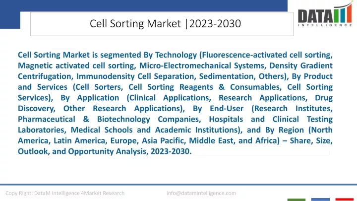 cell sorting market 2023 2030