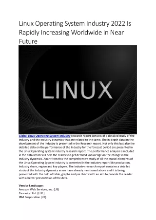 linux operating system industry 2022 is rapidly