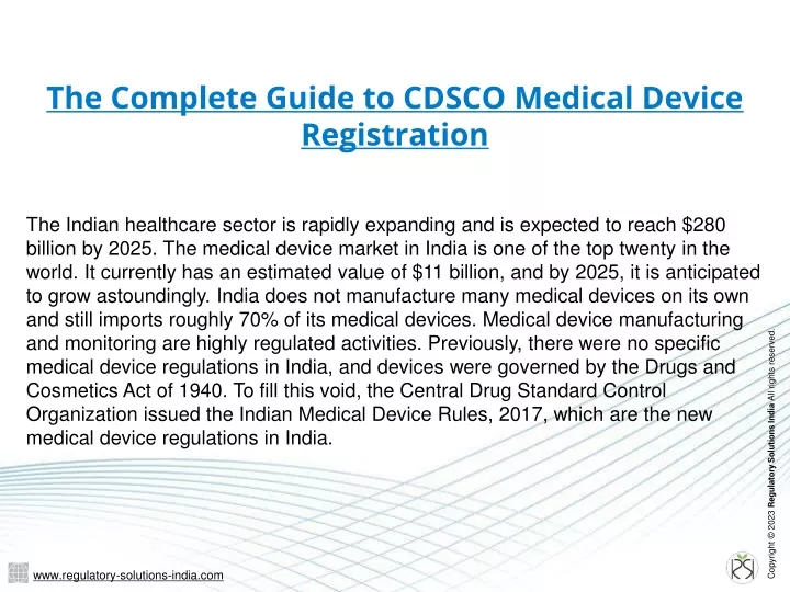 the complete guide to cdsco medical device registration