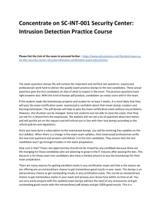 concentrate on sc int 001 security center