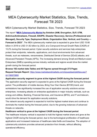 MEA Cybersecurity Market Statistics, Size, Trends, Forecast Till 2023