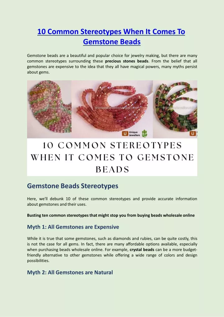 10 common stereotypes when it comes to gemstone