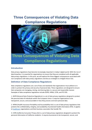 three consequences of violating data compliance