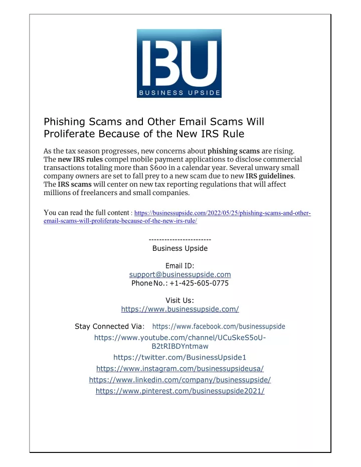 phishing scams and other email scams will