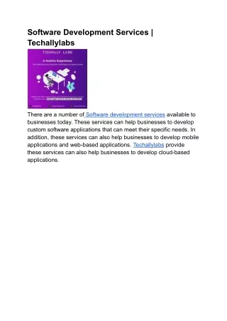 software development services techallylabs