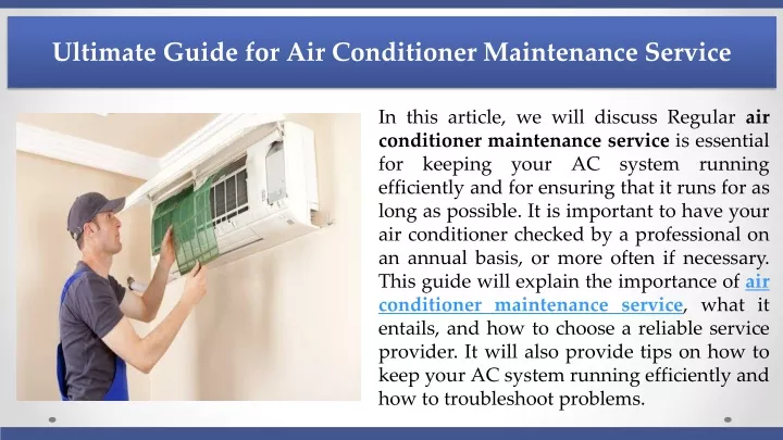 ultimate guide for air conditioner maintenance