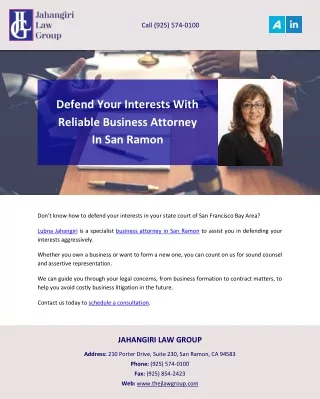 Defend Your Interests With Reliable Business Attorney In San Ramon
