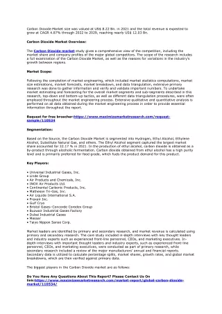 carbon dioxide market size was valued