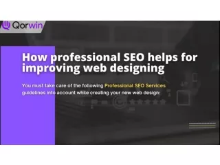 Professional SEO Components that can be included in Your Web Design