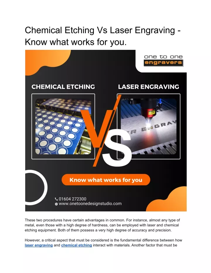 chemical etching vs laser engraving know what