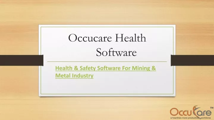 occucare health software