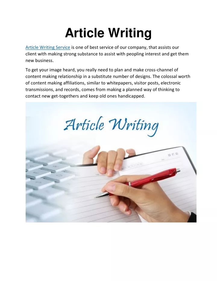 article writing powerpoint presentation