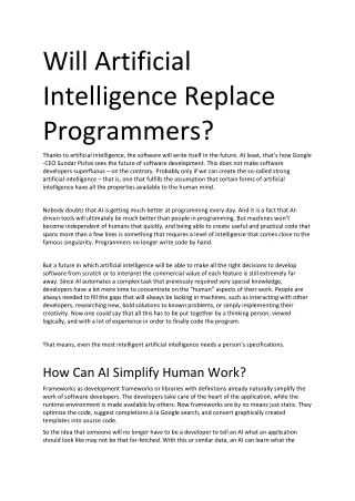 Should programmers worry about AI?