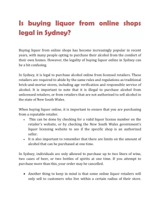 Is buying liquor from online shops legal in Sydney (1)