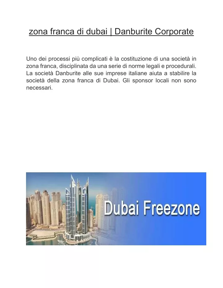 zona franca di dubai danburite corporate