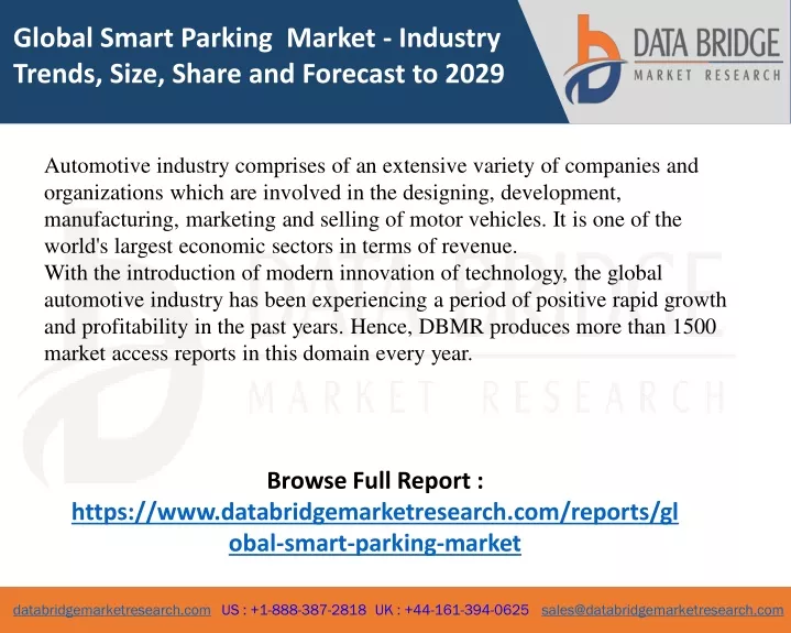 global smart parking market industry trends size